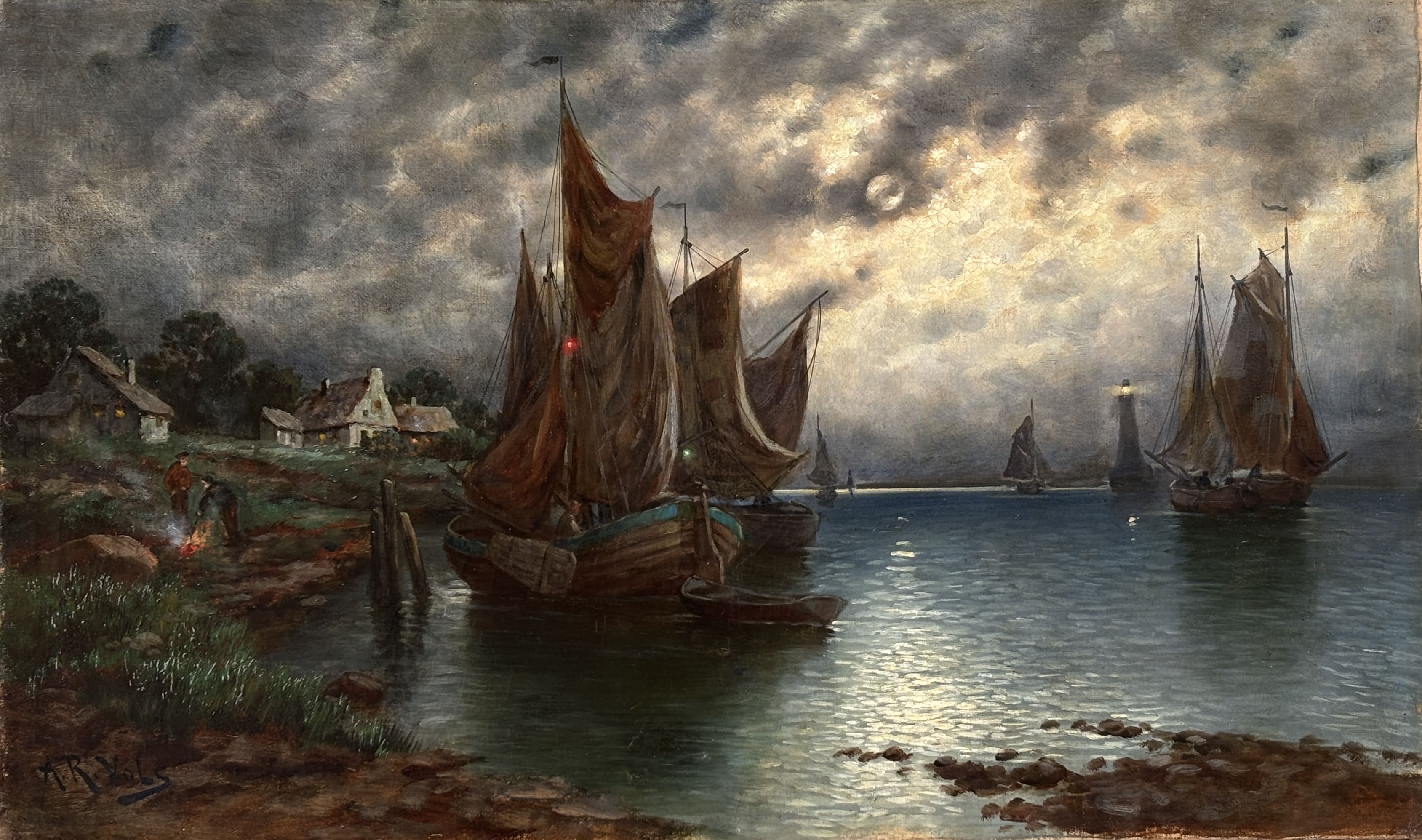 Marine au clair de lune