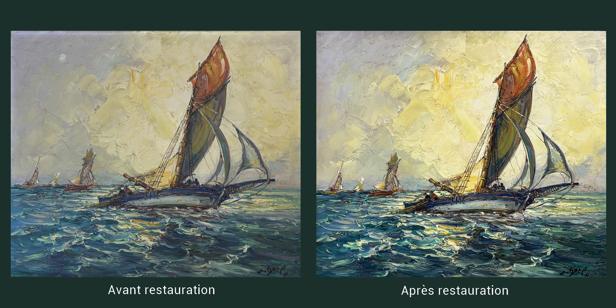 Restauration peinture d'une marine