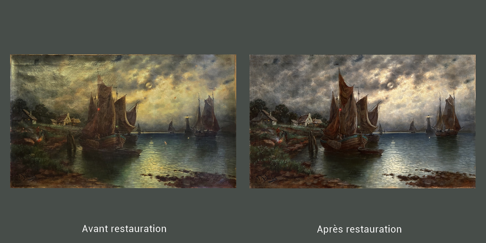 Marine au clair de lune